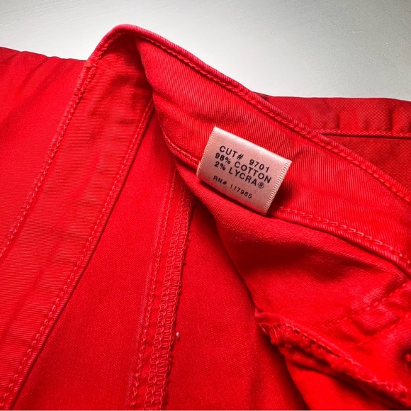 EUC Size 31 J Brand Skinny Leg Lipstick Pants Bright Red Skinny Pants 074 - Picture 10 of 11